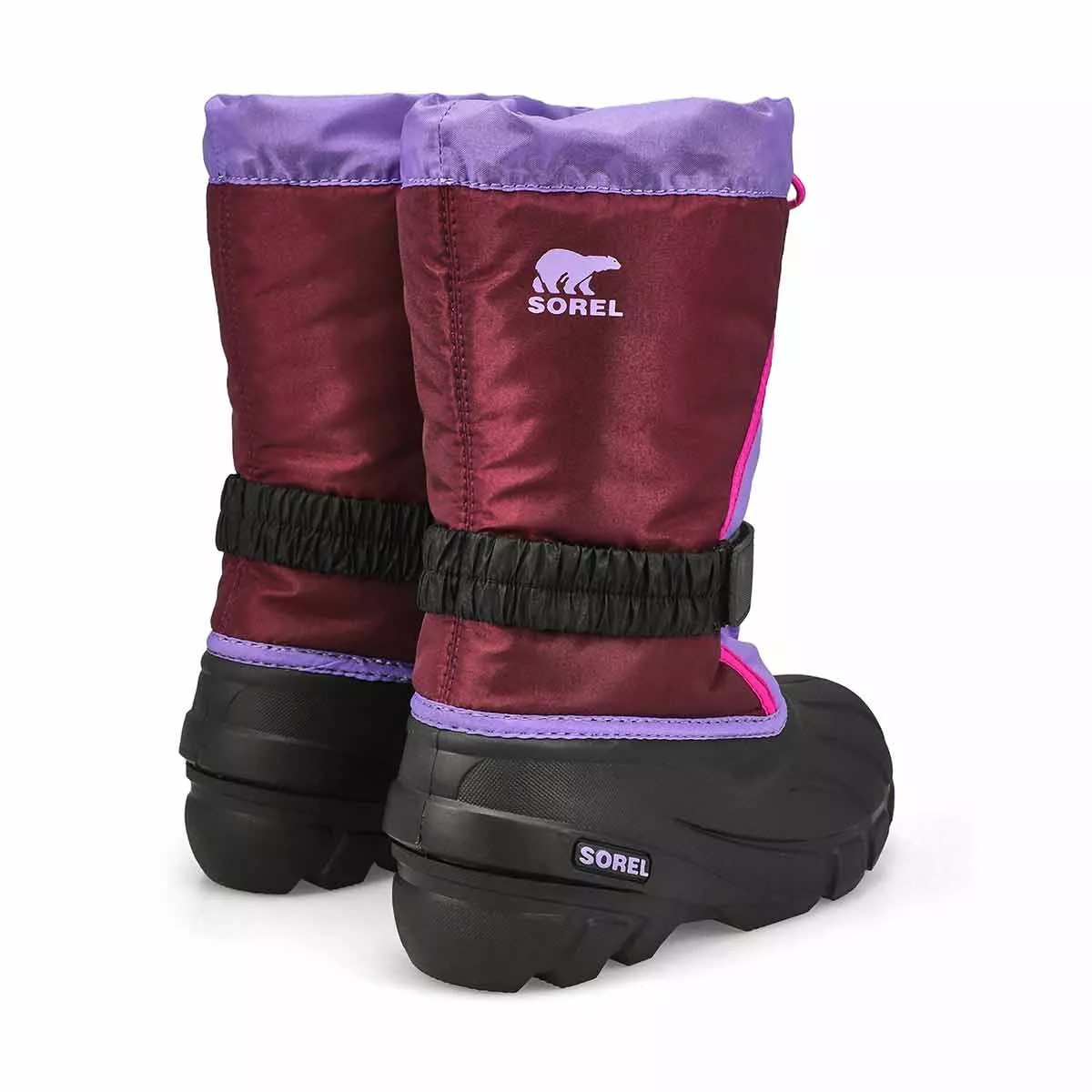 Affordable Sorel, Girls'  Flurry Pull On Winter Boot - Purple Dahlia Paisley 0113