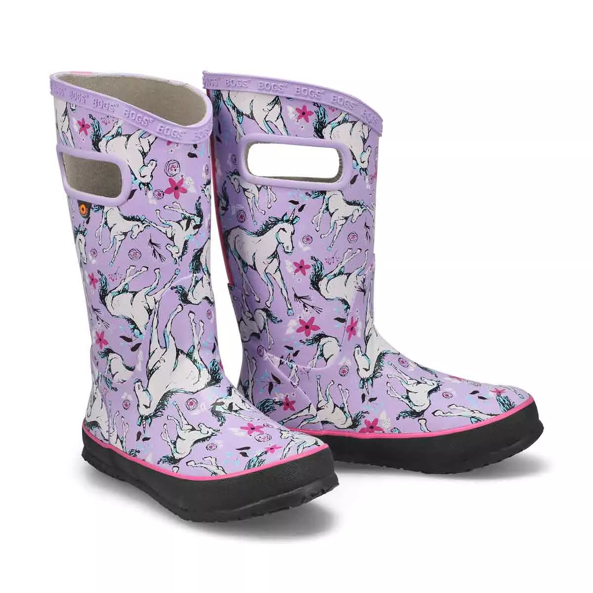 Affordable Bogs, Girl's Unicorn Awesome Rain Boot -Lavender 0122