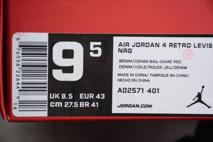 Affordable Levi's x Nike Air Jordan 4 Denim AO2571-401 0127