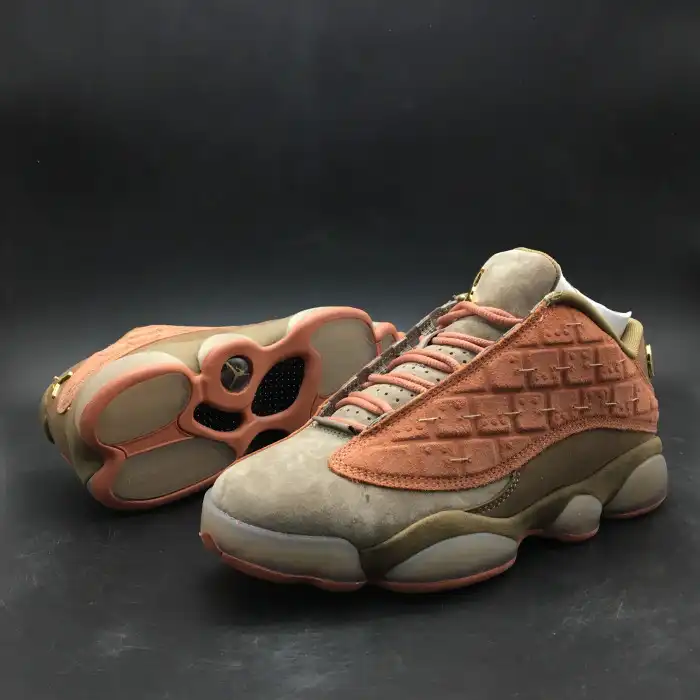 Affordable CLOT x Air Jordan 13 Low Sepia Stone Canteen-Terra Blush AT3102-200 0127