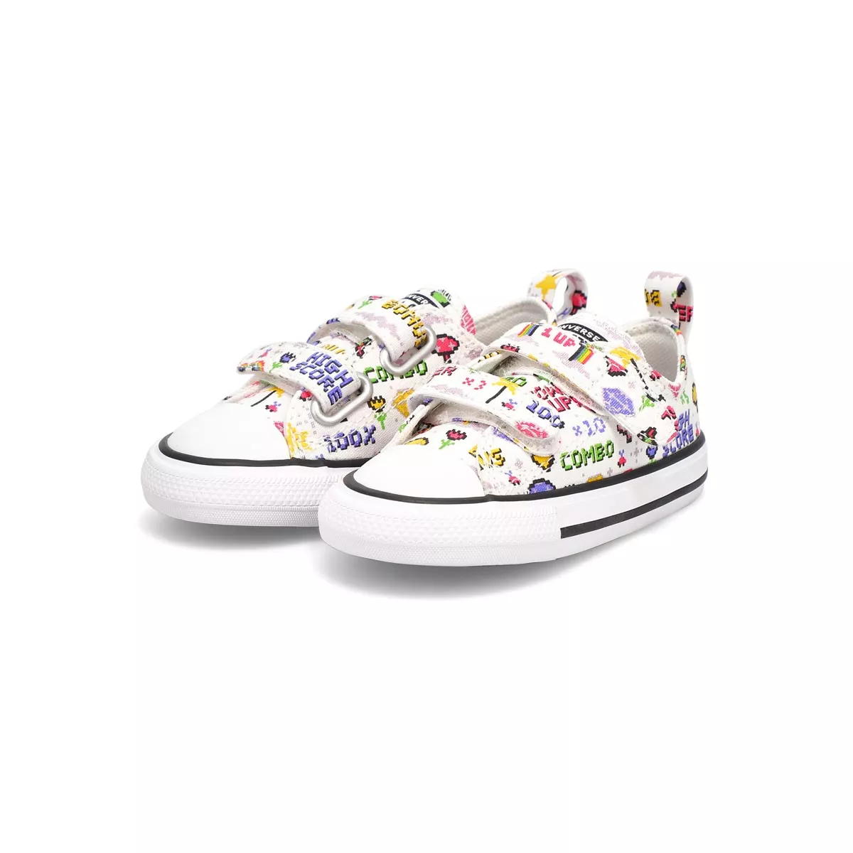 Cheap Converse, Infants' Chuck Taylor All Star 2V Gamer Sneaker - White Multi 0123