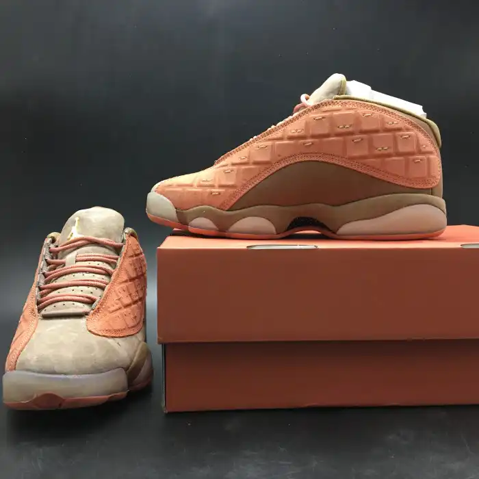 Affordable CLOT x Air Jordan 13 Low Sepia Stone Canteen-Terra Blush AT3102-200 0127