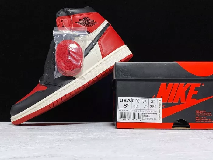 Cheap Air Jordan 1 Retro High OG Bred Toe 555088-610 0119