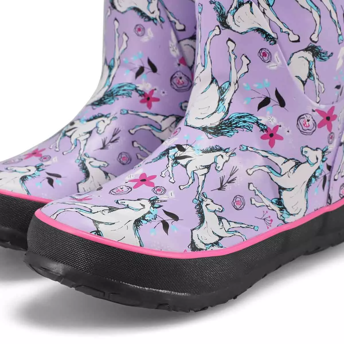 Affordable Bogs, Girl's Unicorn Awesome Rain Boot -Lavender 0122