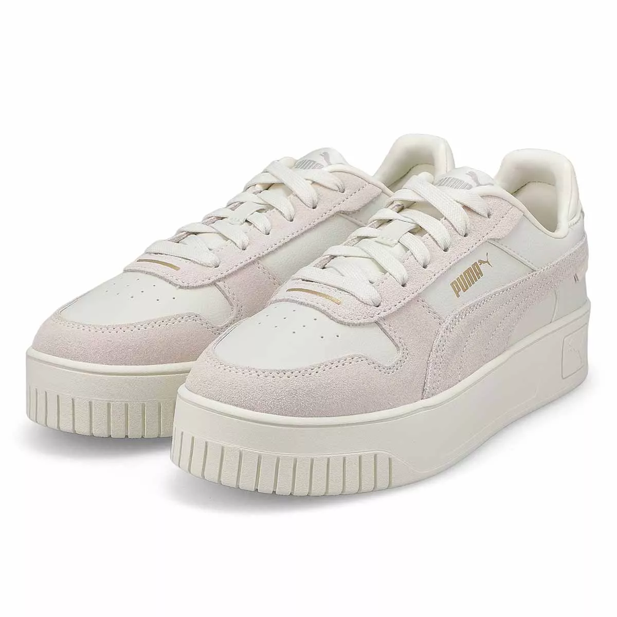 Affordable Puma, Baskets en suède à lacets CARINA STREET SUEDE, gris gris or, femmes 0201