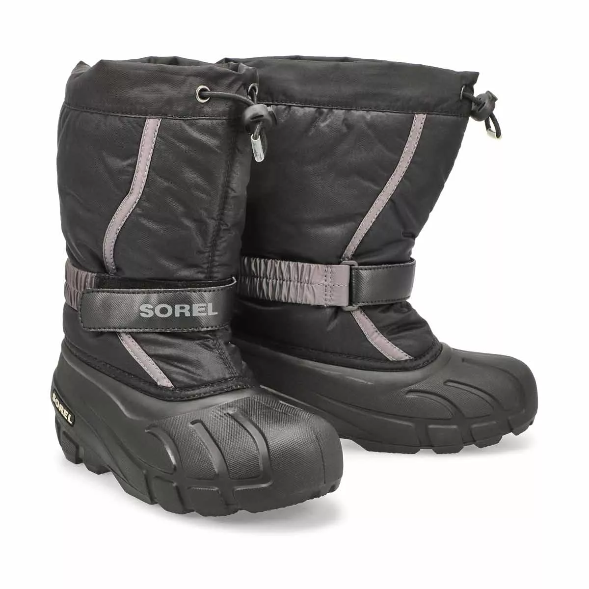 Cheap Sorel, Botte d'hiver à enfiler FLURRY, noir gris, enfants 0204