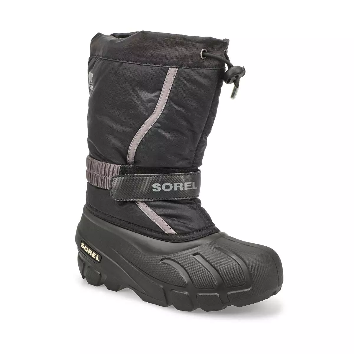 Cheap Sorel, Botte d'hiver à enfiler FLURRY, noir gris, enfants 0204