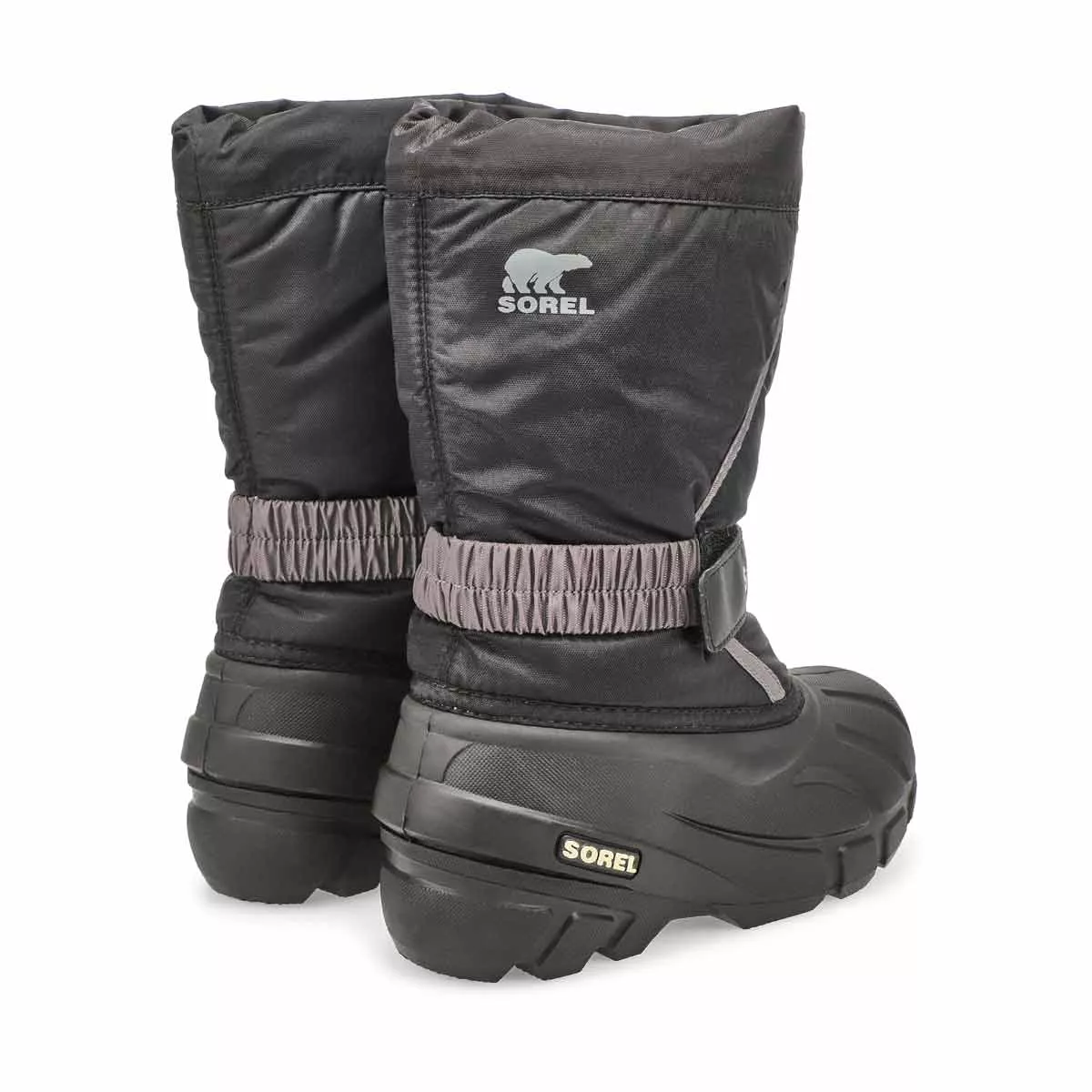 Cheap Sorel, Botte d'hiver à enfiler FLURRY, noir gris, enfants 0204